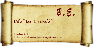 Büte Enikő névjegykártya